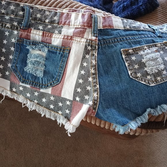 Short shorts red white and blue women's - Picture 4 of 8